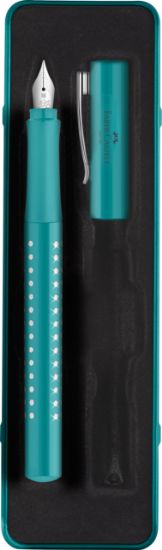 Poza cu SET CADOU STILOU SPARKLE TURCOAZ OCEAN METALIC M FABER-CASTELL