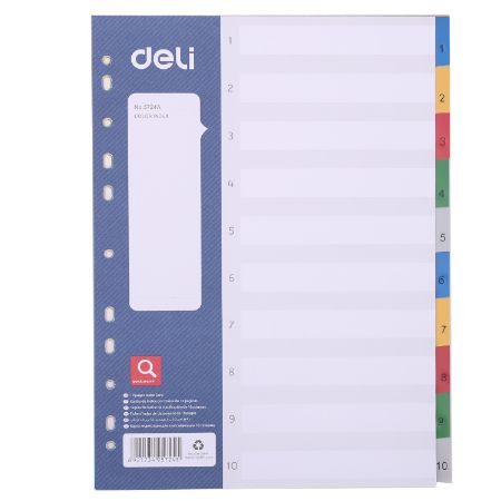 Poza cu SEPARATOARE INDEX PLASTIC 1-10 DELI
