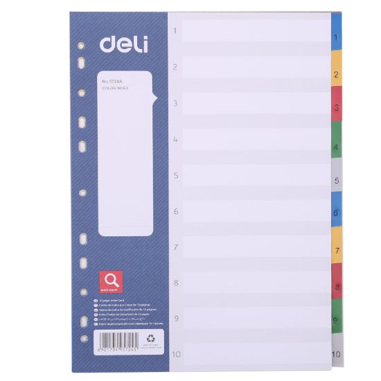 Poza cu SEPARATOARE INDEX PLASTIC 1-10 DELI