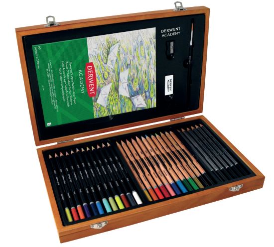Poza cu SET COMPLET DESEN 35 BUC CUTIE LEMN DERWENT ACADEMY
