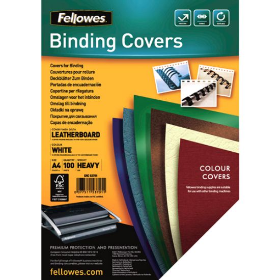 Poza cu COPERTI CARTON A4 ALB 100/TOP FELLOWES