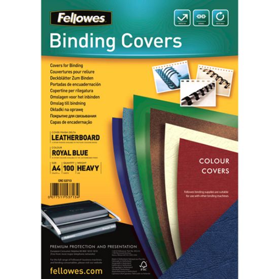 Poza cu COPERTI CARTON A4 ALBASTRU INCHIS 100/TOP FELLOWES