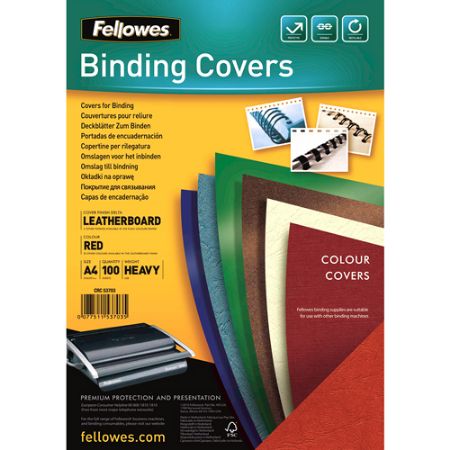 Poza cu COPERTI CARTON A4 ROSII 100/TOP FELLOWES