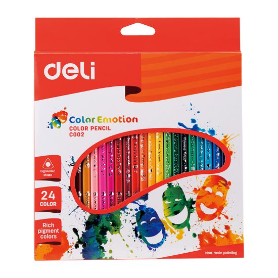 Poza cu CREIOANE COLORATE 24 CULORI COLOR EMOTION DELI