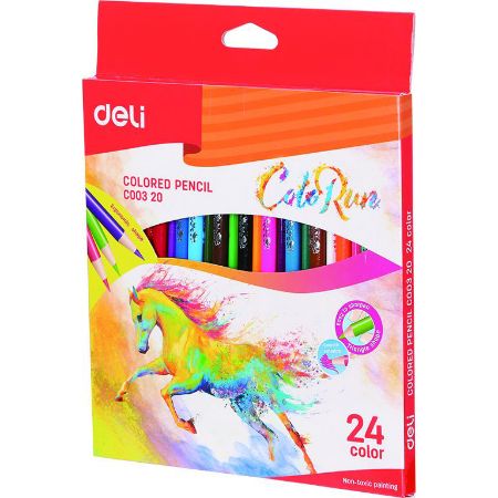 Poza cu CREIOANE COLORATE 24 CULORI COLORUN DELI