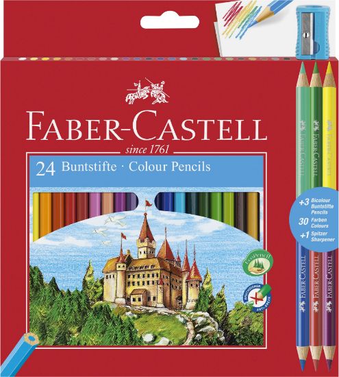 Poza cu CREIOANE COLORATE 24+3 CULORI ECO FABER-CASTELL