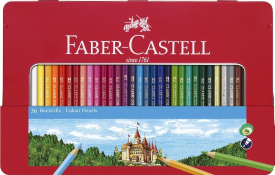 Poza cu CREIOANE COLORATE 36 CULORI CUTIE METAL-2 FABER-CASTELL