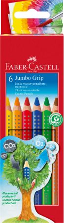 Poza cu CREIOANE COLORATE 6 CULORI JUMBO GRIP FABER-CASTELL