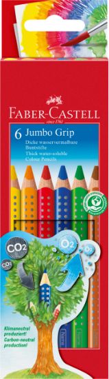 Poza cu CREIOANE COLORATE 6 CULORI JUMBO GRIP FABER-CASTELL