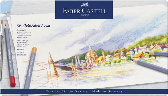 Poza cu CREIOANE COLORATE AQUARELLE 36 CULORI GOLDFABER CUT. METAL FABER