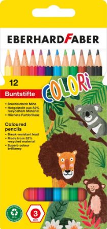Poza cu CREIOANE COLORATE PLASTIC 12 CULORI EBERHARD FABER