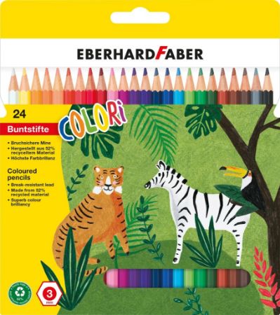 Poza cu CREIOANE COLORATE PLASTIC 24 CULORI EBERHARD FABER