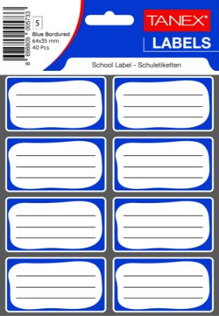 Poza cu ETICHETE SCOLARE 40/SET ALBASTRE TANEX
