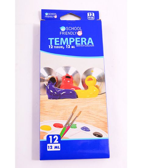Poza cu TEMPERA 12 CULORI 12ML SCHOOL FRIENDLY PIGNA