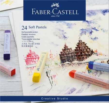Poza cu CREIOANE PASTEL SOFT 24 CULORI FABER-CASTELL