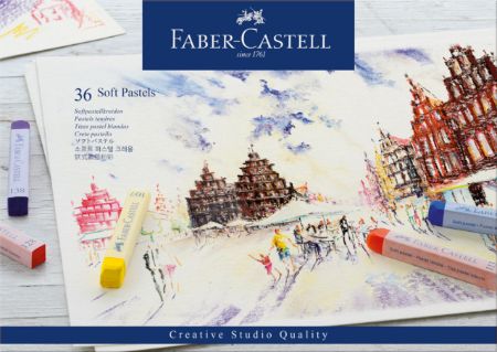 Poza cu CREIOANE PASTEL SOFT 36 CULORI FABER-CASTELL
