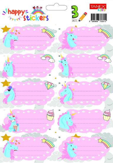 Poza cu ETICHETE SCOLARE 30/SET UNICORNI TLS-727 TANEX
