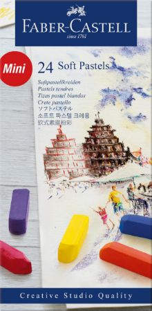 Poza cu CREIOANE PASTEL SOFT MINI 24 CULORI FABER-CASTELL