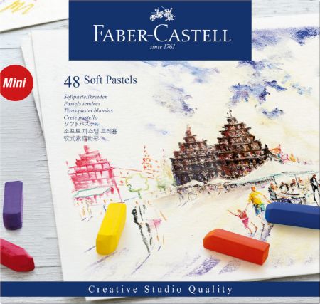 Poza cu CREIOANE PASTEL SOFT MINI 48 CULORI FABER-CASTELL
