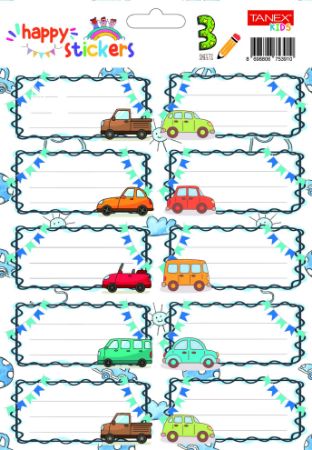 Poza cu ETICHETE SCOLARE 30/SET MASINI TLS-727 TANEX