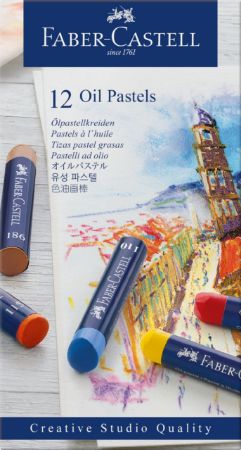 Poza cu CREIOANE ULEI PASTEL 12 CULORI FABER-CASTELL