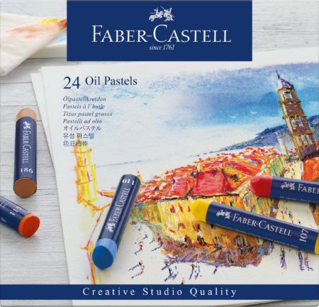 Poza cu CREIOANE ULEI PASTEL 24 CULORI FABER-CASTELL