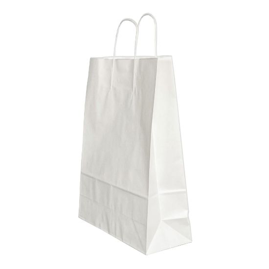 Poza cu PUNGA HARTIE MANER RASUCIT 22 x 10 x 31 CM ALB/ALB PAPIROTI