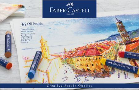 Poza cu CREIOANE ULEI PASTEL 36 CULORI FABER-CASTELL