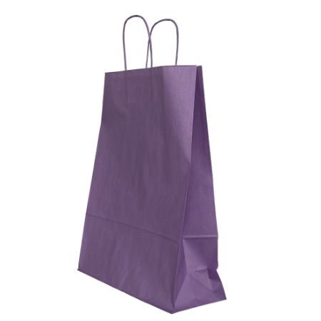 Poza cu PUNGA HARTIE MANER RASUCIT 32 x 12 x 41 CM MOV/ALB PAPIROTI