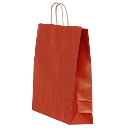 Poza cu PUNGA HARTIE MANER RASUCIT 32 x 12 x 41 CM ROSU DUNGI/MARO PAPIROTI