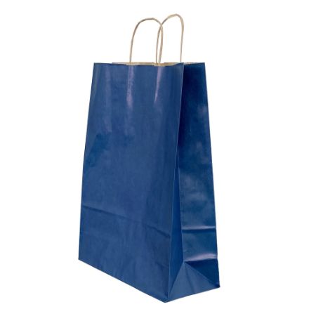 Poza cu PUNGA HARTIE MANER RASUCIT 32 x 12 x 41 CM ALBASTRU DUNGI/MARO PAPIROTI