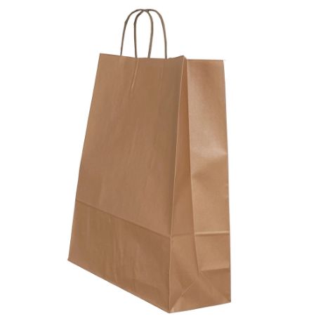 Poza cu PUNGA HARTIE MANER RASUCIT 26 x 12 x 35 CM CUPRU/ALB PAPIROTI
