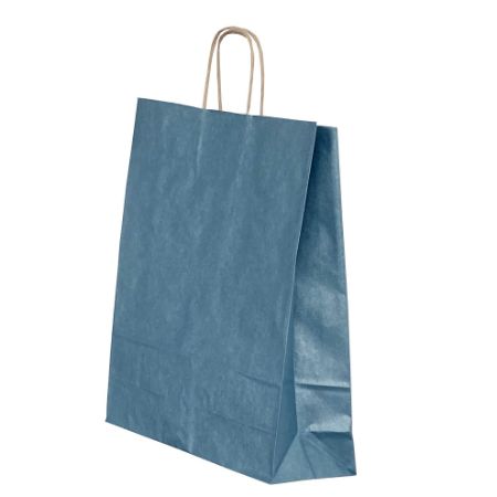 Poza cu PUNGA HARTIE MANER RASUCIT 26 x 12 x 35 CM ALBASTRU/MARO PAPIROTI