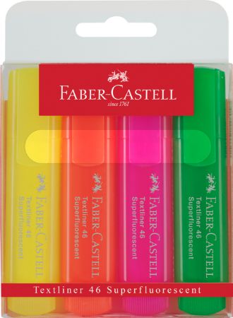Poza cu TEXTMARKER SET 4 SUPERFLUORESCENT 1546 FABER-CASTELL