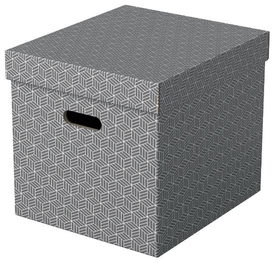 Poza cu CUTIE DEPOZITARE CU CAPAC 36 x 32 x 31CM GRI RECYCLED FSC 3/SET ESSELTE