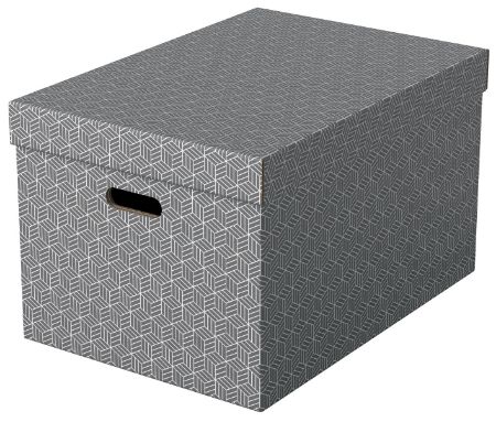 Poza cu CUTIE DEPOZITARE CU CAPAC 51 x 35 x 30 CM GRI RECYCLED FSC 3/SET ESSELTE
