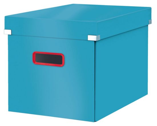 Poza cu CUTIE DEPOZITARE CU CAPAC SI MANER PLIABILA 32 x 35 x 36 CM ALBASTRU CELEST COSY LEITZ
