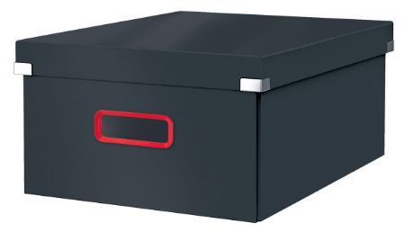 Poza cu CUTIE DEPOZITARE CU CAPAC SI MANER PLIABILA 36 x 20 x 48 CM GRI ANTRACIT LEITZ