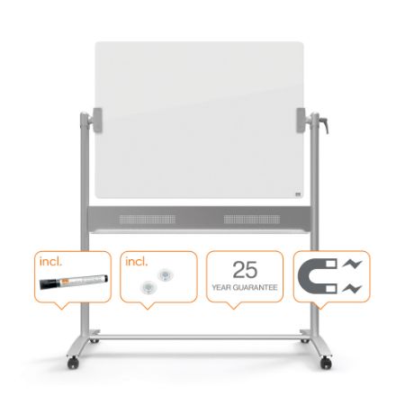 Poza cu WHITEBOARD MAGNETIC MOBIL STICLA 90*120 CM DIAMOND NOBO