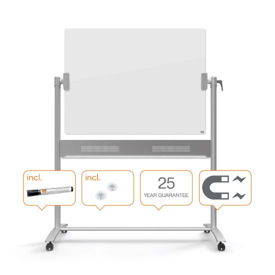 Poza cu WHITEBOARD MAGNETIC MOBIL STICLA 90*120 CM DIAMOND NOBO