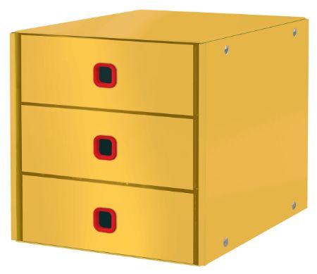 Poza cu CABINET 3 SERTARE GALBEN CHIHLIMBAR COSY CLICK&STORE LEITZ
