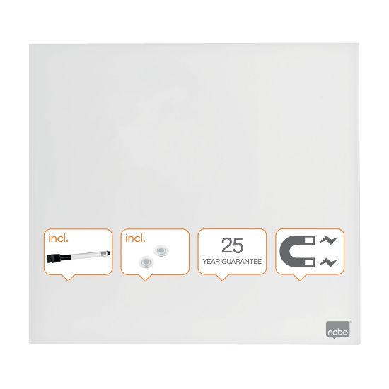 Poza cu WHITEBOARD MAGNETIC STICLA 30*30 CM+ACCESORII DIAMOND NOBO