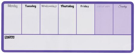 Poza cu PLANNER MAGNETIC SAPTAMANAL 140 X 36 CM MOV NOBO