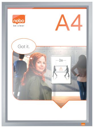 Poza cu RAMA CLICK ALUMINIU A4 GRI IMPRESSION PRO NOBO