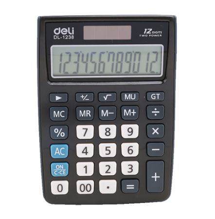 Poza cu CALCULATOR BIROU 12DIG NEGRU 1238 DELI