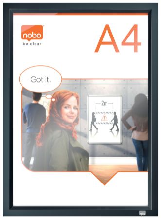 Poza cu RAMA CLICK ALUMINIU A4 GRAFIT IMPRESSION PRO NOBO