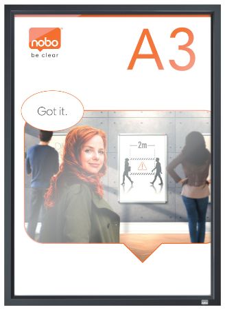 Poza cu RAMA CLICK ALUMINIU A3 GRAFIT IMPRESSION PRO NOBO