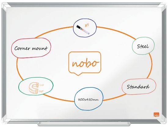 Poza cu WHITEBOARD MAGNETIC OTEL LACUIT 45 X 60 CM PREMIUM PLUS NOBO