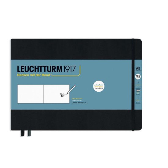 Poza cu CAIET SCHITE A5 LANDSCAPE 150G NEGRU LEUCHTTURM