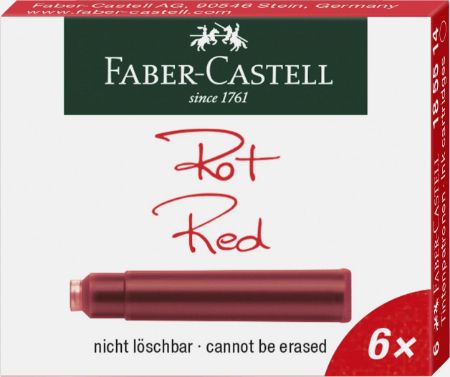 Poza cu CARTUSE CERNEALA MICI ROSII 6 BUC/CUTIE FABER-CASTELL